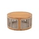 preview thumbnail 11 of 14, Outdoor 4-Piece Wooden Sofa Conversation Set With Cushions