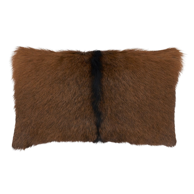 Goat Fur Poly-Filled Throw Pillow