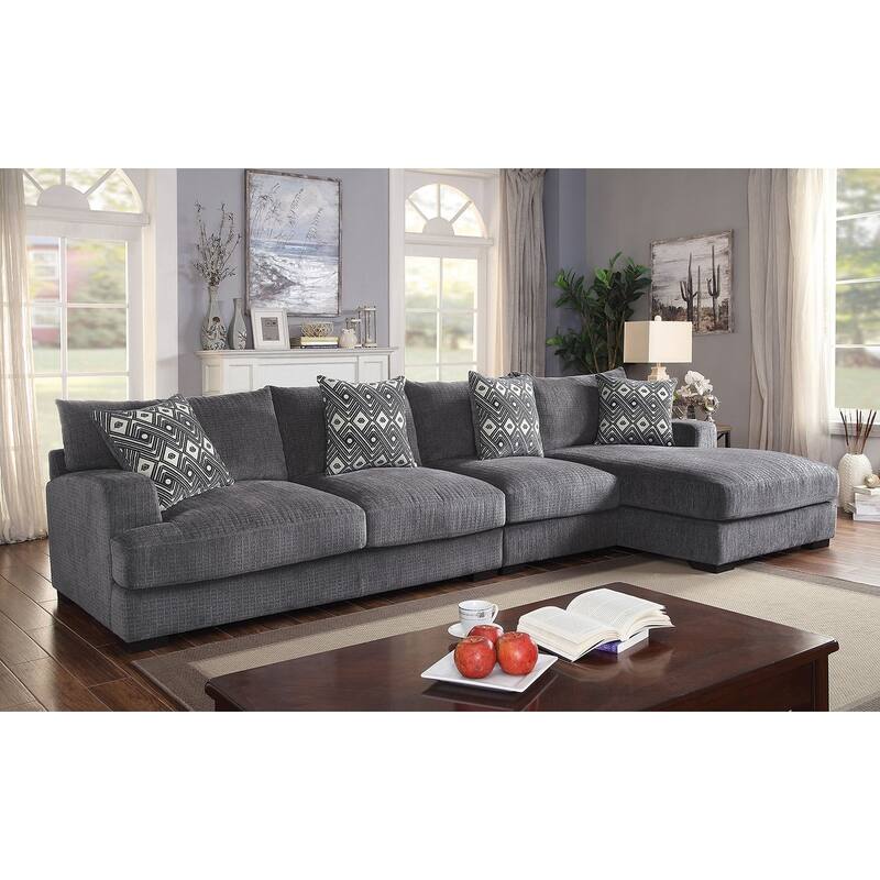 Living Room Lounge Ottoman Chenille Fabric Comfort Cozy Plush Seat foam Wooden Legs 1pc Ottoman Only