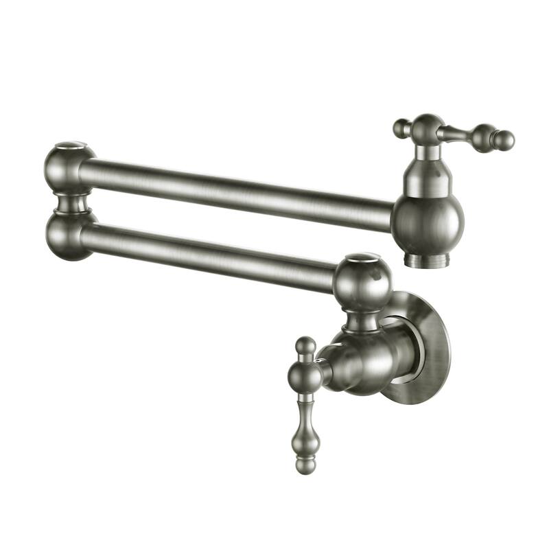 Clihome Traditional Wall Mounted Kitchen Pot Filler Faucet - Brushed Nickel
