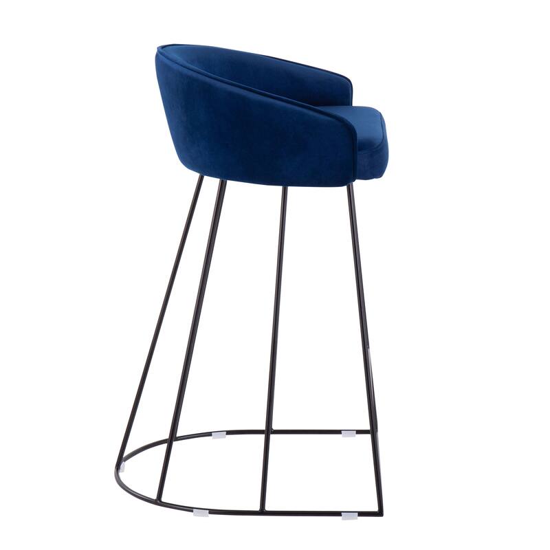 Silver Orchid Haid Velvet Upholstered Counter Stool (Set of 2)