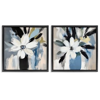 Stupell Timeless Florals in White Framed Floater Canvas Wall Art Design ...