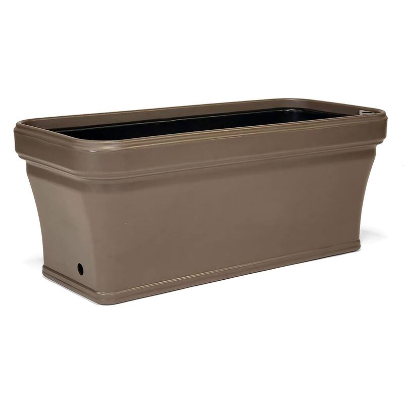 FCMP 32 Inch Outdoor Long and Deep Self Watering Vegetable Planter, Cappuccino - 20