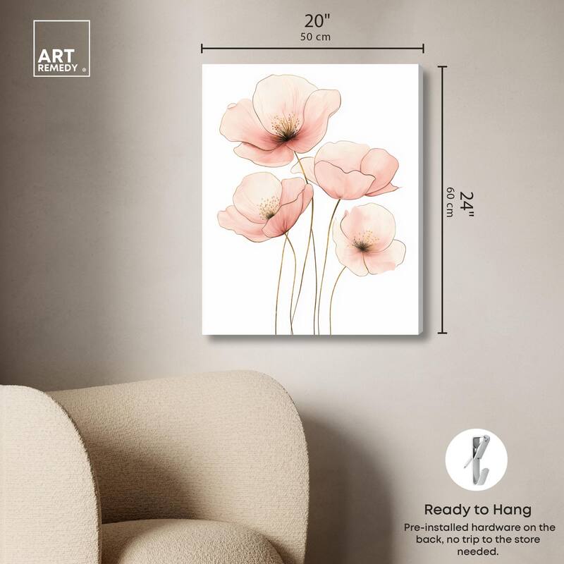 Pink Petal light Canvas by Art Remedy, Gallery Wrapped