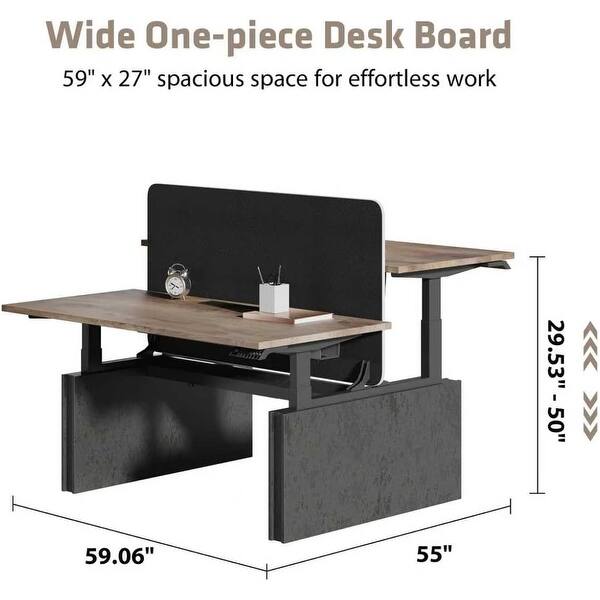 dimension image slide 1 of 2, 59inch Adjustable Computer Cubicle Standing Office Desk with Built-in USB Outlet