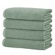 preview thumbnail 103 of 174, Linery & Co. Luxury Cotton Textured Bath Towel. Bath Towel (Pack of 4) - Eucalyptus