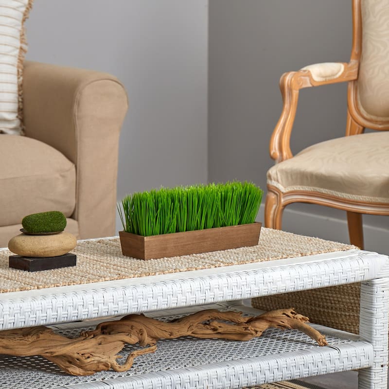 Artificial Maple Leaf Plant in Glass Vase - 18 Inch Fall Foliage Decor for Home Tabletop - Green - 5