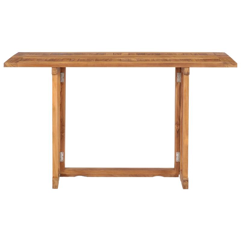 Chic Teak Hatteras Rectangular Teak Wood Outdoor Folding Dining Table, 56 x 28 Inch