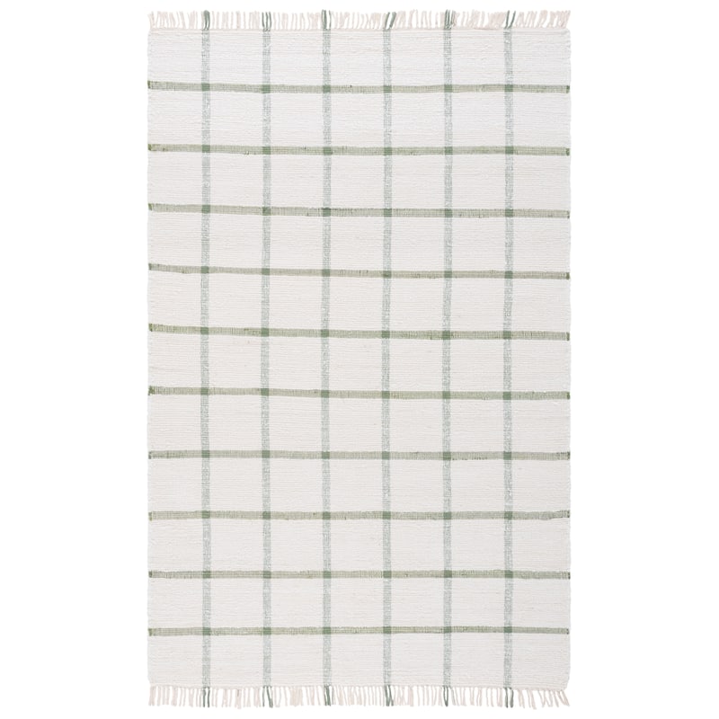 SAFAVIEH Handmade Montauk Espedita Cotton Rug - 6' x 9' - Ivory/Green