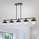 Black and Brushed Nickel 5-Light Linear Kitchen Island Lighting