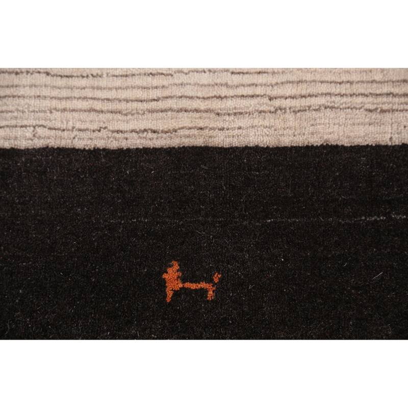Hand Knotted Oriental 100% Wool Carpet Tribal Tribal Multi-Colored Gabbeh Area Rug - 6' 2'' X 4' 6''