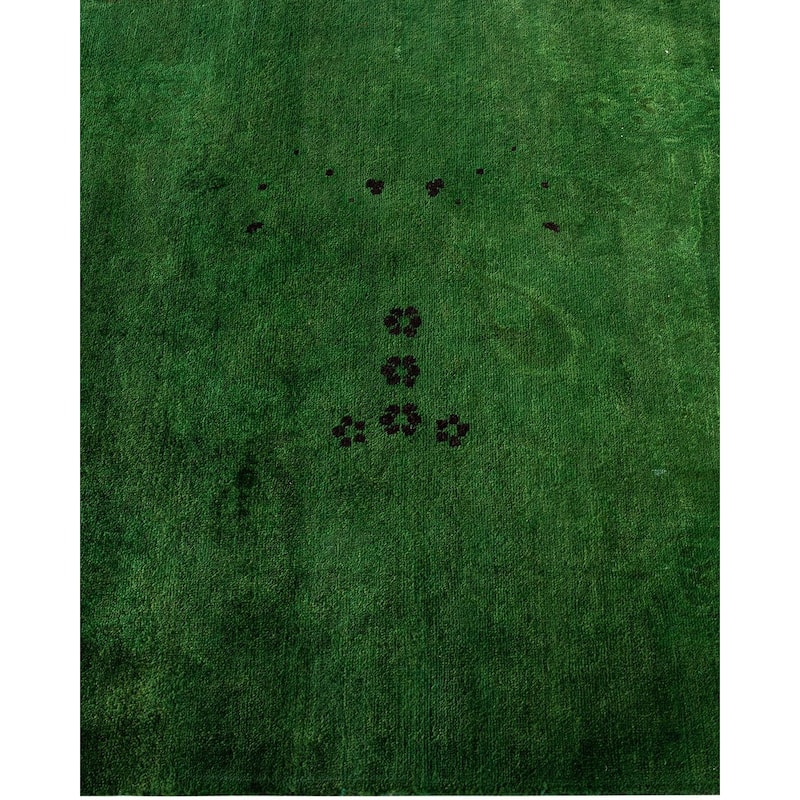 Overdyed, One-of-a-Kind Hand-Knotted Area Rug - Green - 3' 0" x 5' 2"