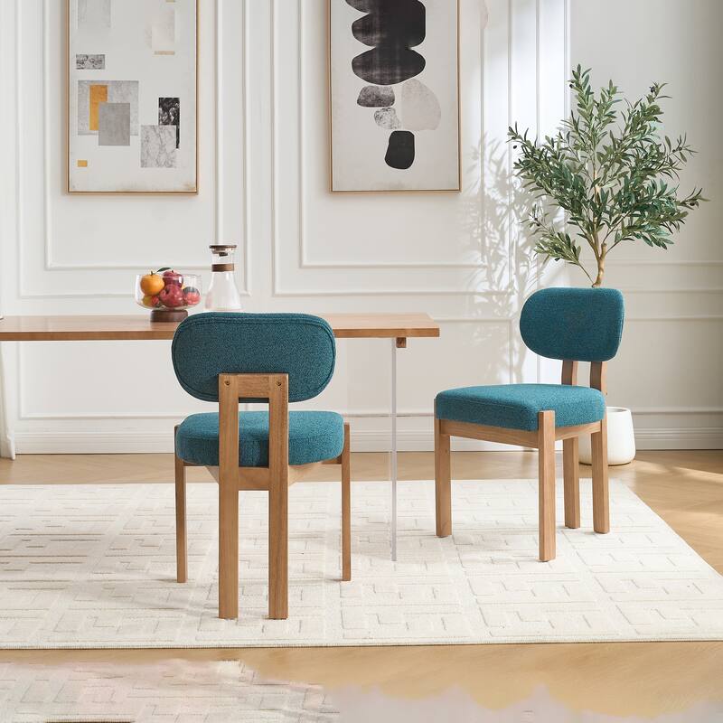 Wooden Dining Chairs Set of 2, Modern Fabric Upholstered Dining Room Chair Kitchen Chairs, Dinner Chair for Kitchen Dining Room