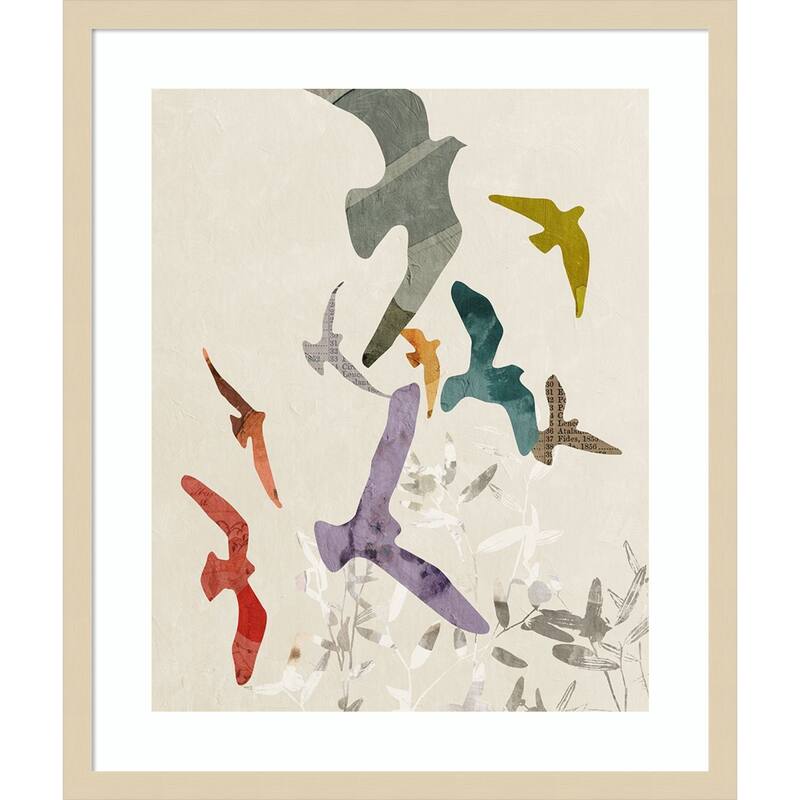 Flocking No.1 by Victoria Barnes Wood Framed Wall Art Print