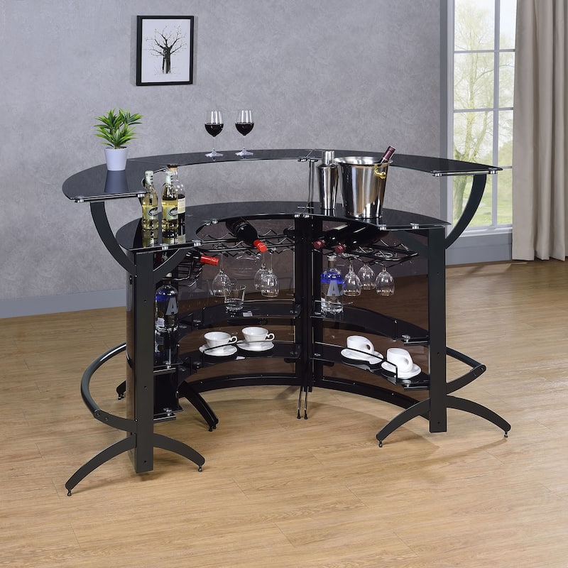 Dallas 3-piece Curved Freestanding Home Bar Cabinet