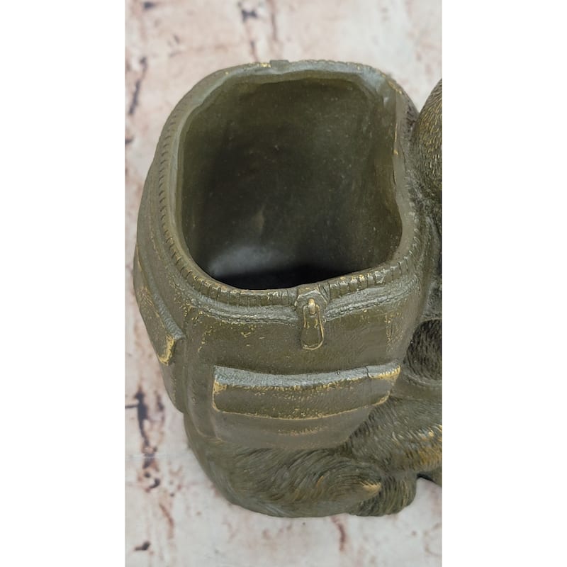 German Shepherd With Backpack Bronze Sculpture - Working Dog Canine Art