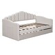 preview thumbnail 3 of 35, Elegant design,Twin size Upholstered Daybed with Trundle ,Velvet Sofabed with USB Charging Ports,No Box-spring Needed