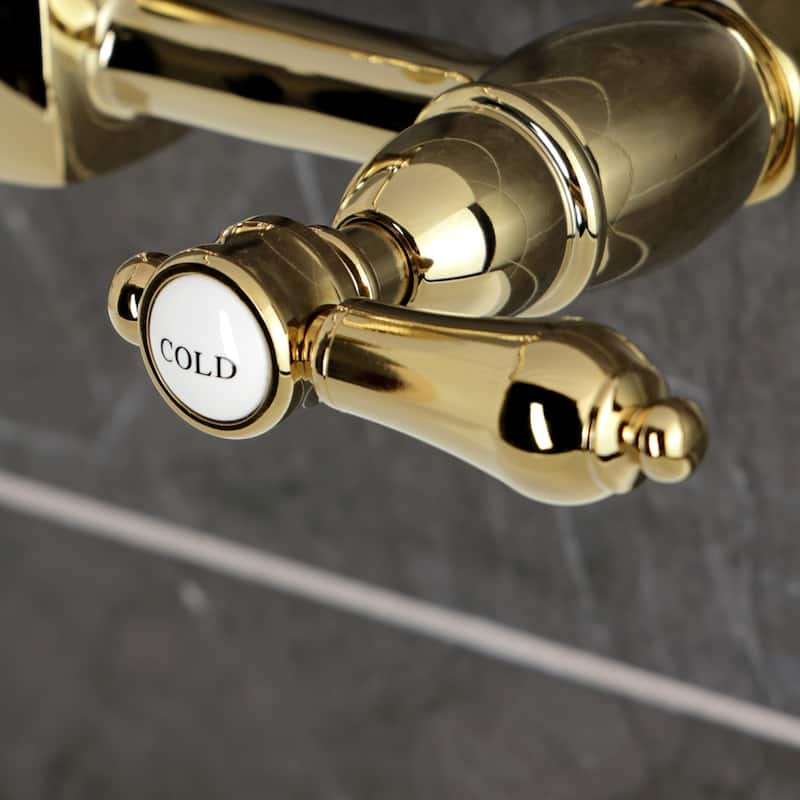 Heirloom Two-Handle 2-Hole Wall Mount Bridge Kitchen Faucet