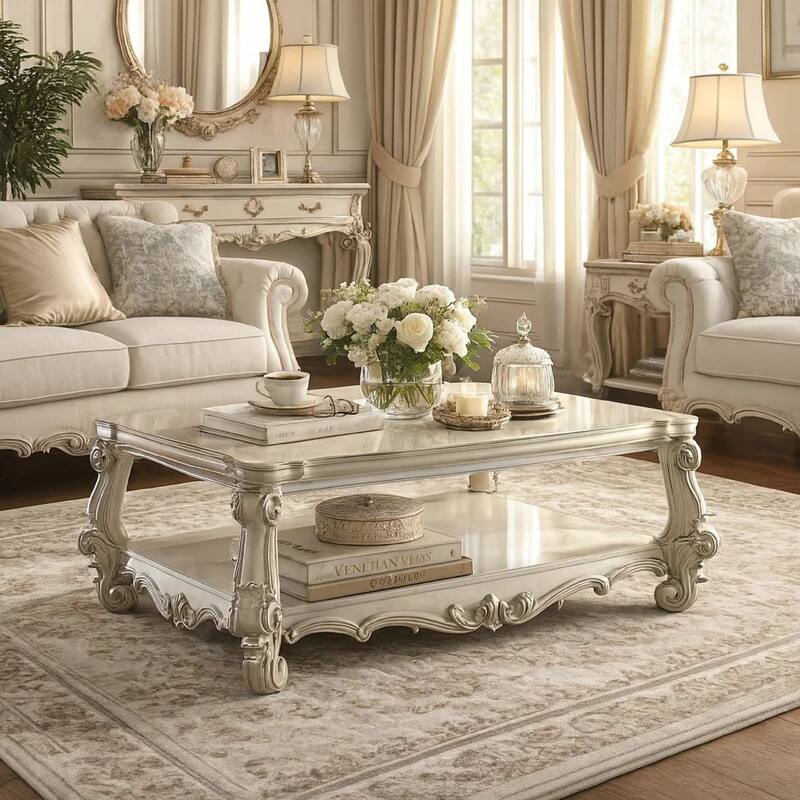 Imperial Coffee Table, Bone White