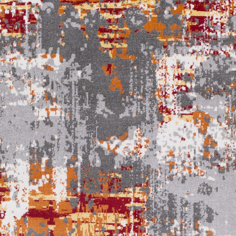 Trocadero Red Contemporary Abstract Area Rug - 5'3" x 7'6"
