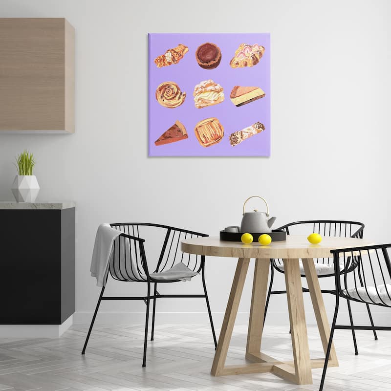 Stupell Delicious Pastries on Purple Canvas Wall Art Design By Melissa Wang