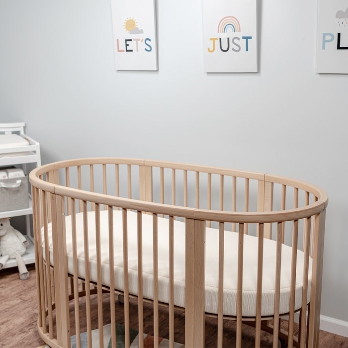 Naturepedic Organic Breathable Oval Crib Mattress Stokke Sleepi Bed