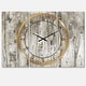 preview thumbnail 2 of 4, Designart 'The Modern Grey Forest III' Glam 3 Panels Oversized Wall CLock - 36 in. wide x 28 in. high - 3 panels