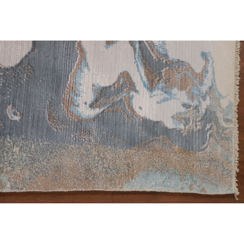 Modern Abstract Accent Rug Hand-Knotted Wool Carpet - 2'8"x 4'10"