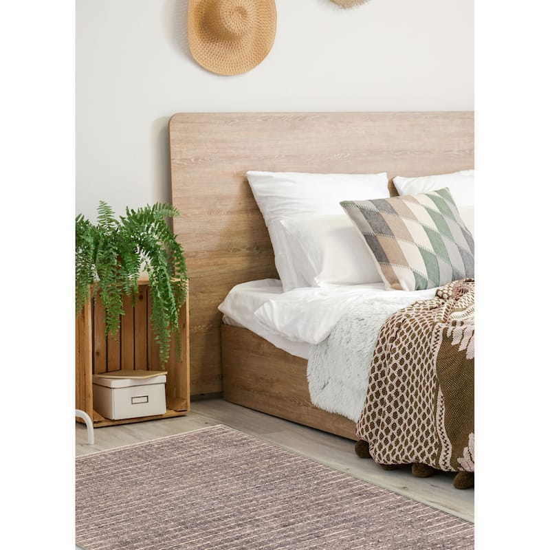 ECARPETGALLERY Hand Loomed Ananda Dark Grey Silk Rug - 4'1 x 6'1