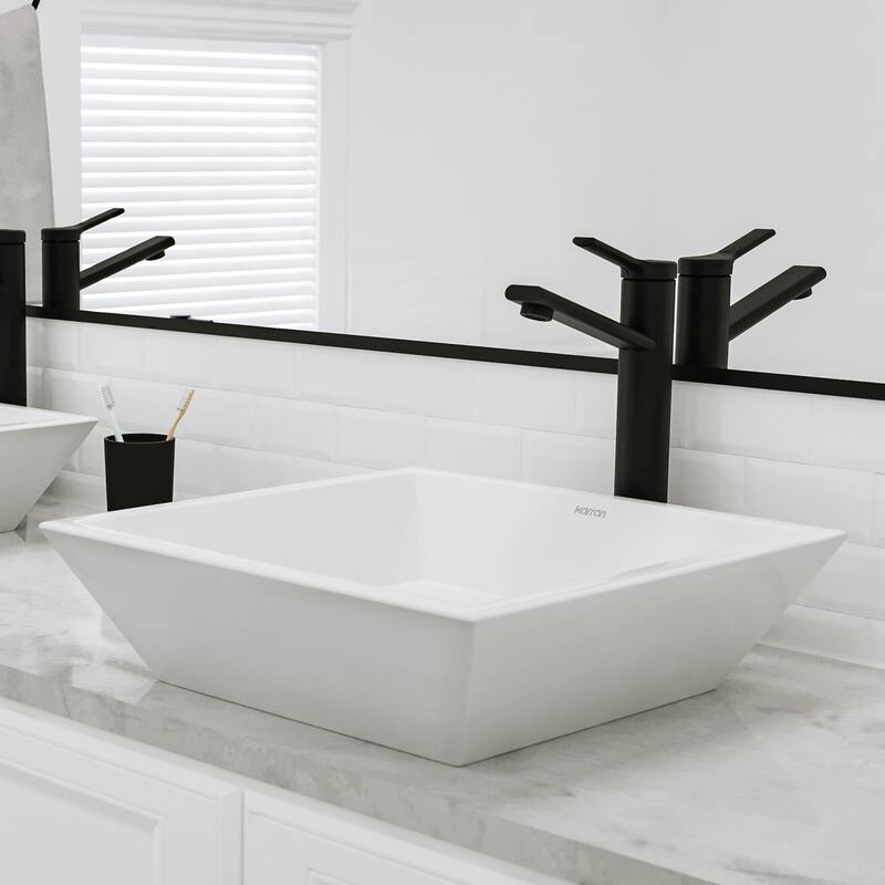 Karran Valera 16" Vitreous China Vessel Bathroom Sink in White