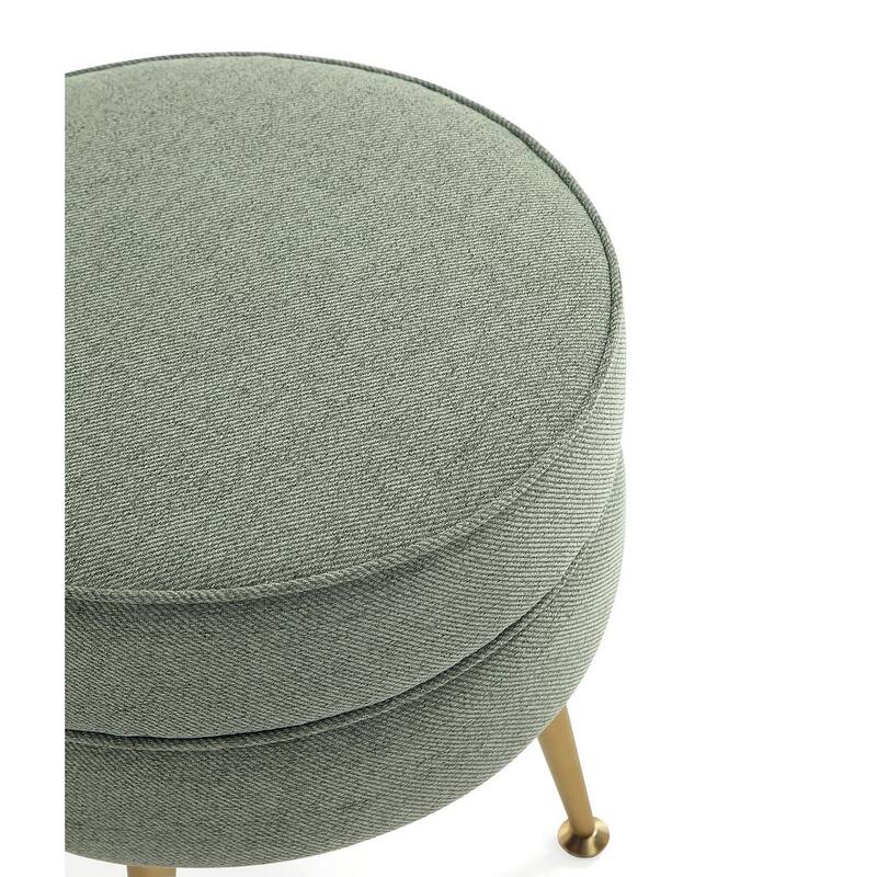 Manhattan Comfort Bailey Mid Century Modern Woven Upholstered Round Ottoman