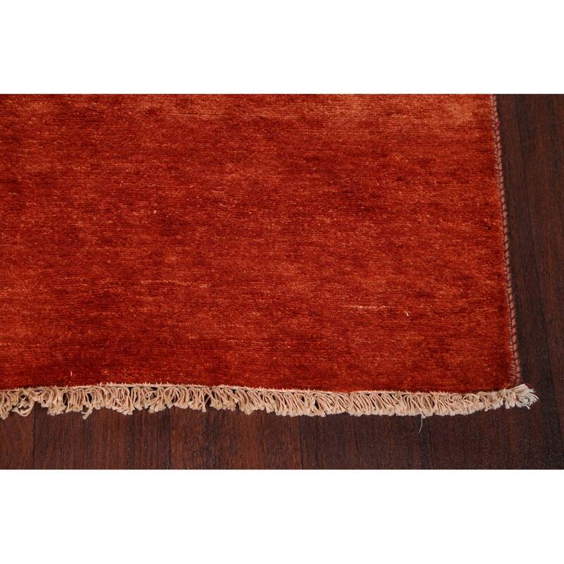 Striped Contemporary Oriental Gabbeh Kashkoli Runner Rug Wool Handmade - 3'1" x 16'6"