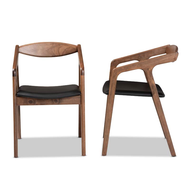 Harland Mid-Century Modern 2-Piece Dining Chair Set