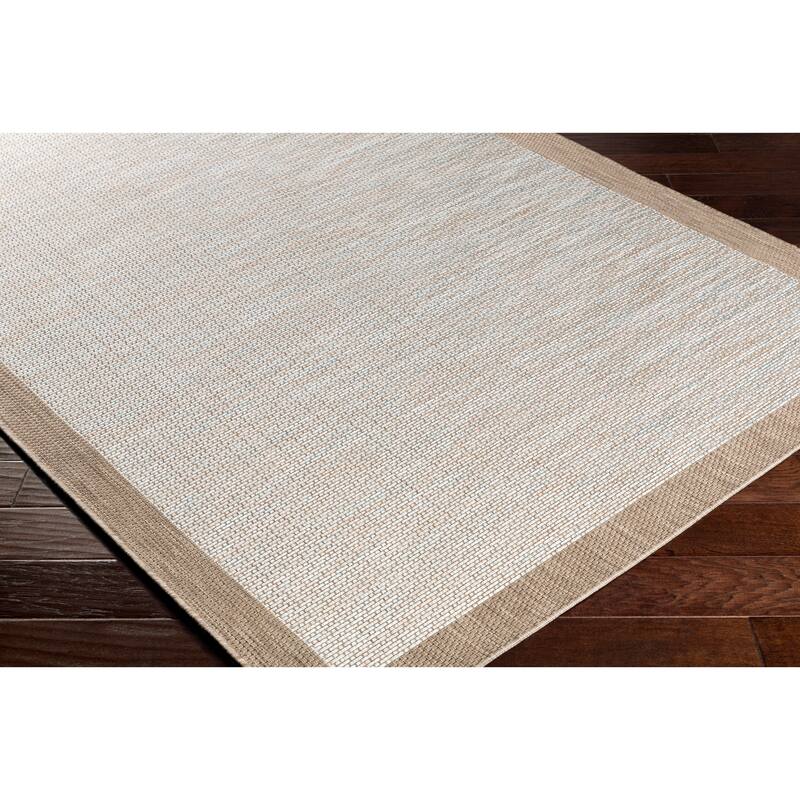 Cammie Solid Bordered Outdoor Area Rug