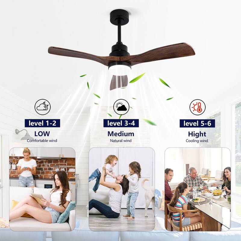 42" Ceiling Fans with Lights and Remote, Noiseless Reversible DC Motor
