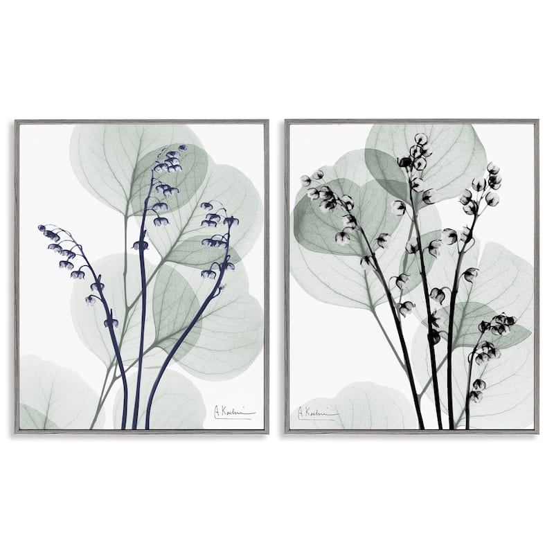 Stupell Future Dusk Opaque Herbs Framed Giclee Art Design By Albert Koetsier (Set of 2) - 24 x 30 - Grey