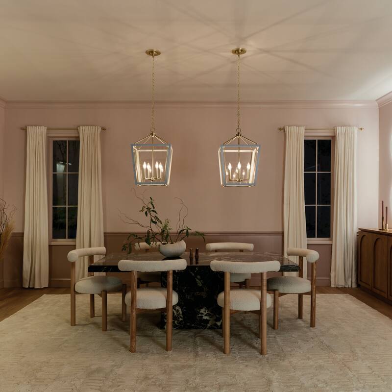 Delvin 24 in. 4-Light Pendant Light with Removable Glass
