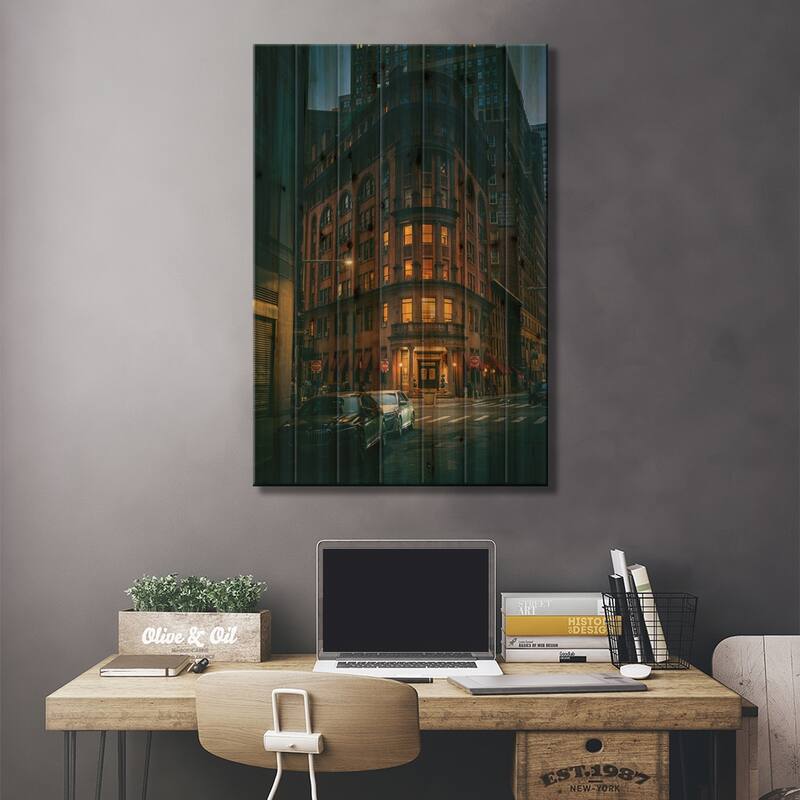 Delmonico's, Fidi Print On Wood by Jon Bilous - Multi-Color