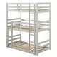 preview thumbnail 7 of 13, Solid Pine Triple Bunk Bed with Sleek Design & Built-In Ladders, White