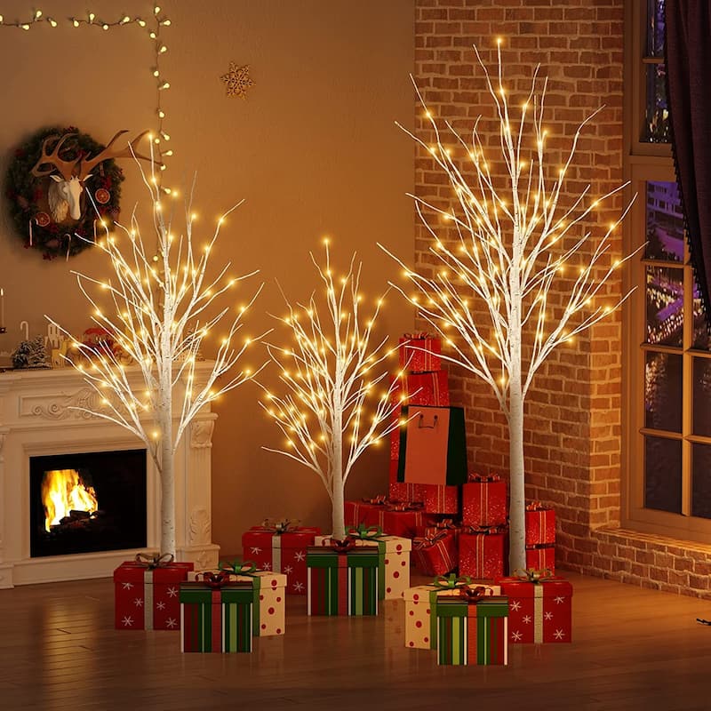 Mieres 3 Pieces Christmas Tree With Warm LED Lights, Indoor and Outdoor Decoration Lights - N/A