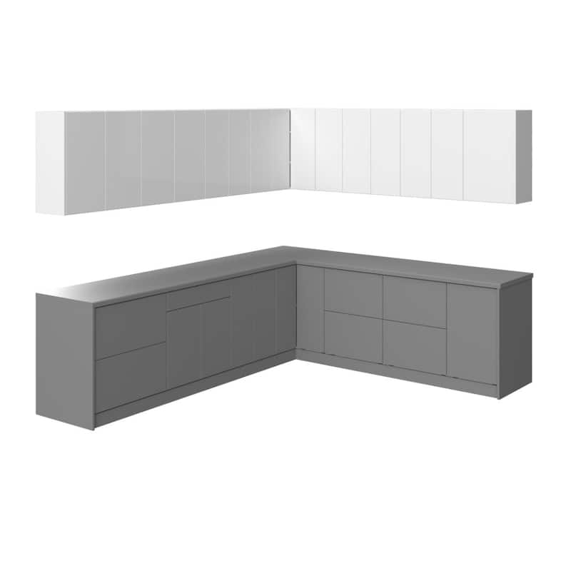 Kitchen Modern Collection Gray Color Base Size 10x8,5Ft Wide - 102x120 - White