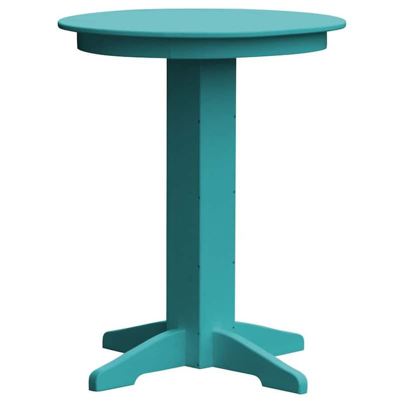 Poly Lumber Round Bar Table - 33" - Aruba Blue