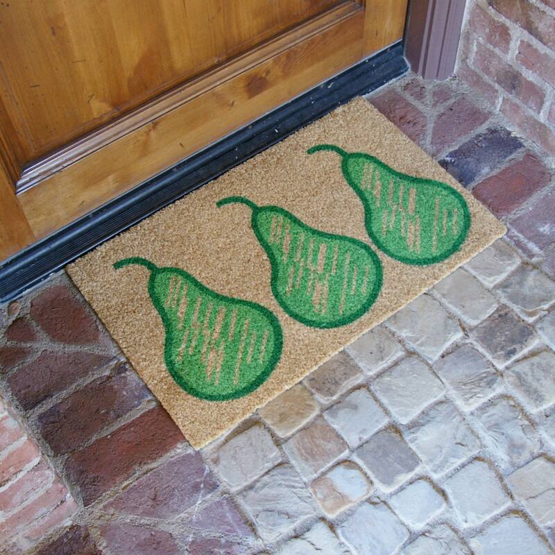 Rubber-Cal "All Weather Doormats" - 2 Coir Shoe Scraper Mats - 18" x 30"