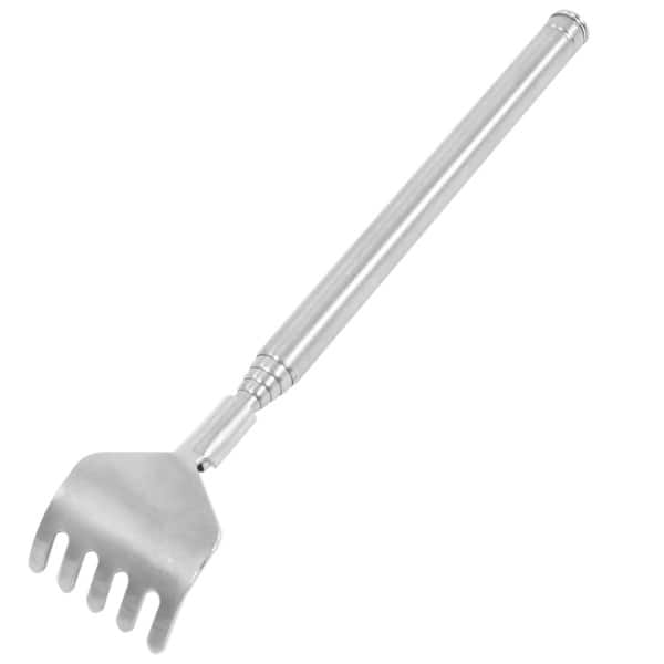 Portable Itch Scratch Extendable Metal Back Scratcher Massager Stick Silver Tone Bed Bath
