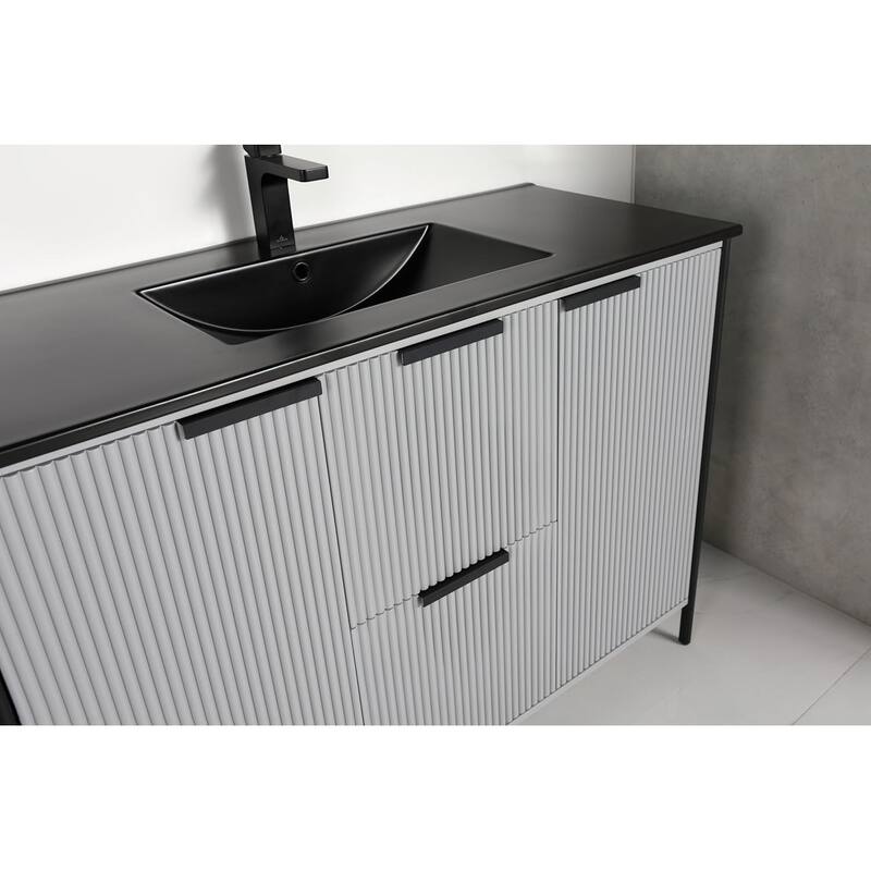 Blossom Annecy 48" Freestanding Bathroom Vanity w/ Black Ceramic Sink