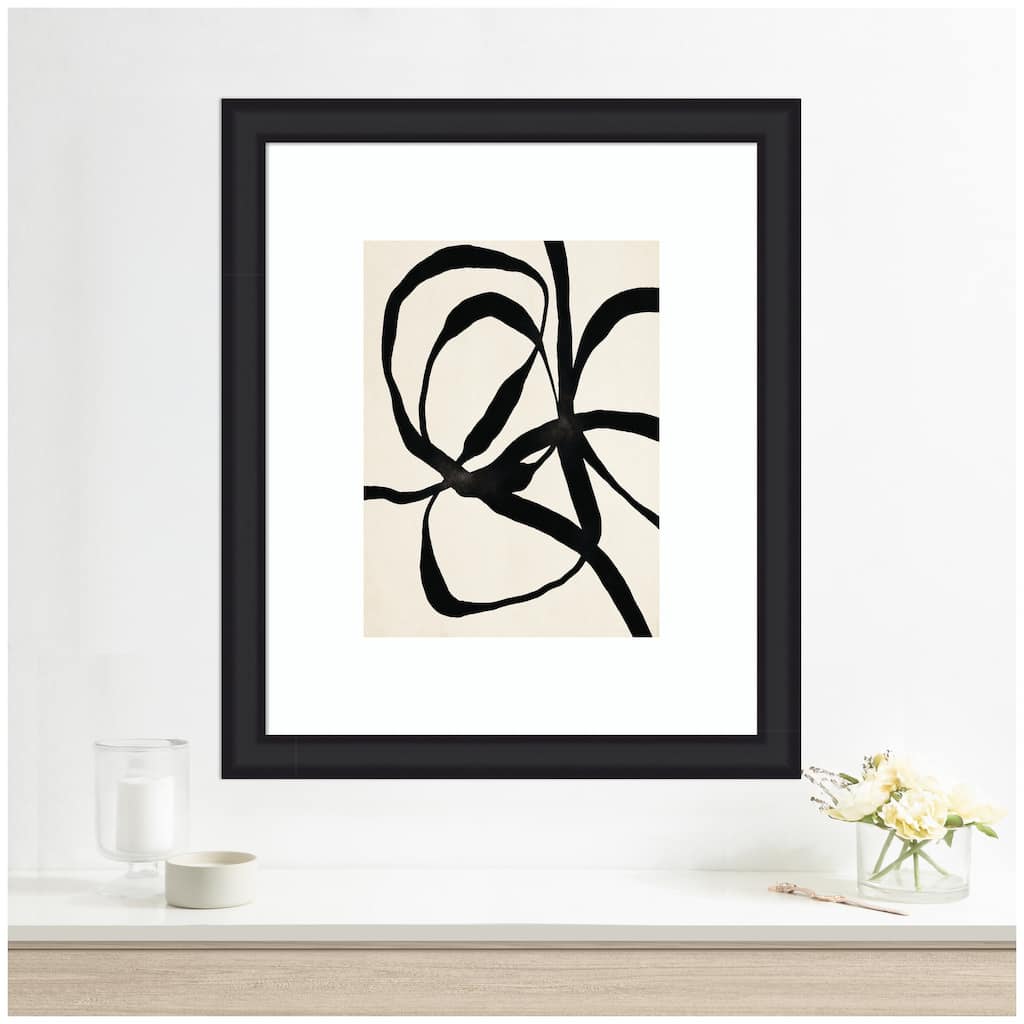 Kate and Laurel Framed Art Black Twist 1 by Alicia Bock
