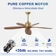 preview thumbnail 3 of 36, 52-Inch Ceiling Fan with Light and 5 Wood Blades, Dimmable LED with Memory Function, DC Motor, IP65 Rated