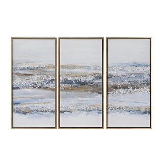 Canvas Landscape Living Room Framed Wall Art with Gold Frame - Set of 3 ...