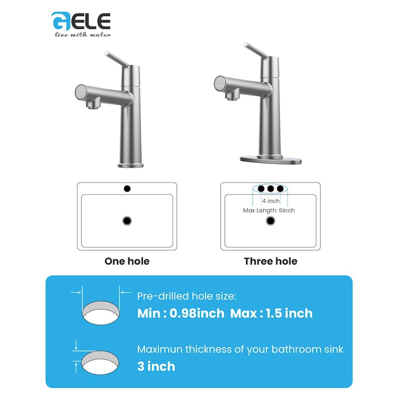 Bathroom Sink Faucet with Single Handle and Dual Water Modes - 7.71" x 4.68" x 9.21"