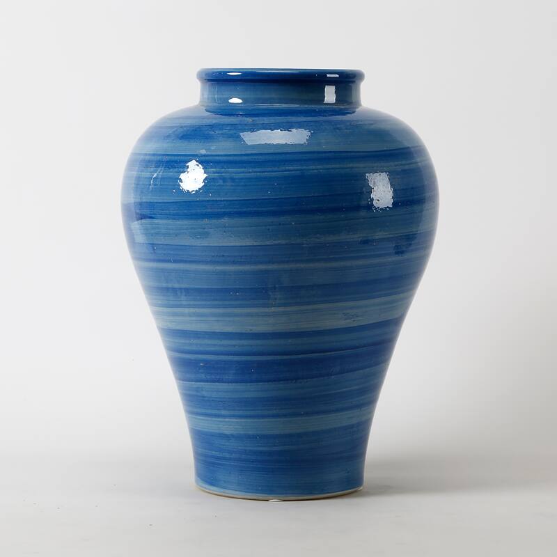 Artissance 15" High Sky Blue Jar Large Opening - 12" L x 12" W x 15" H